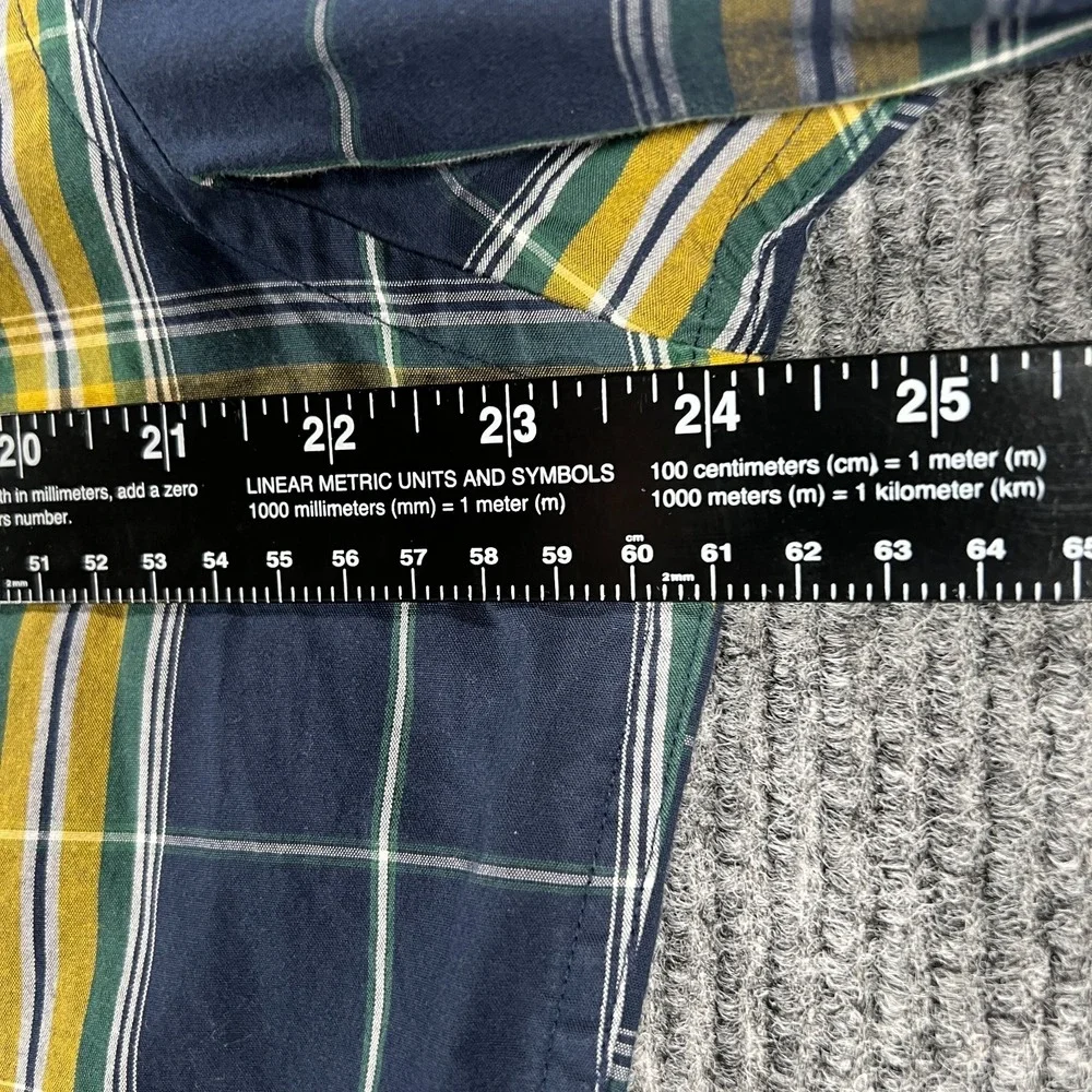 Banana Republic Shirt Mens‎ XL Extra Large Blue Yellow Plaid Long Sleeve Button